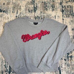 Wrangler Gray Sweater with Pink Logo